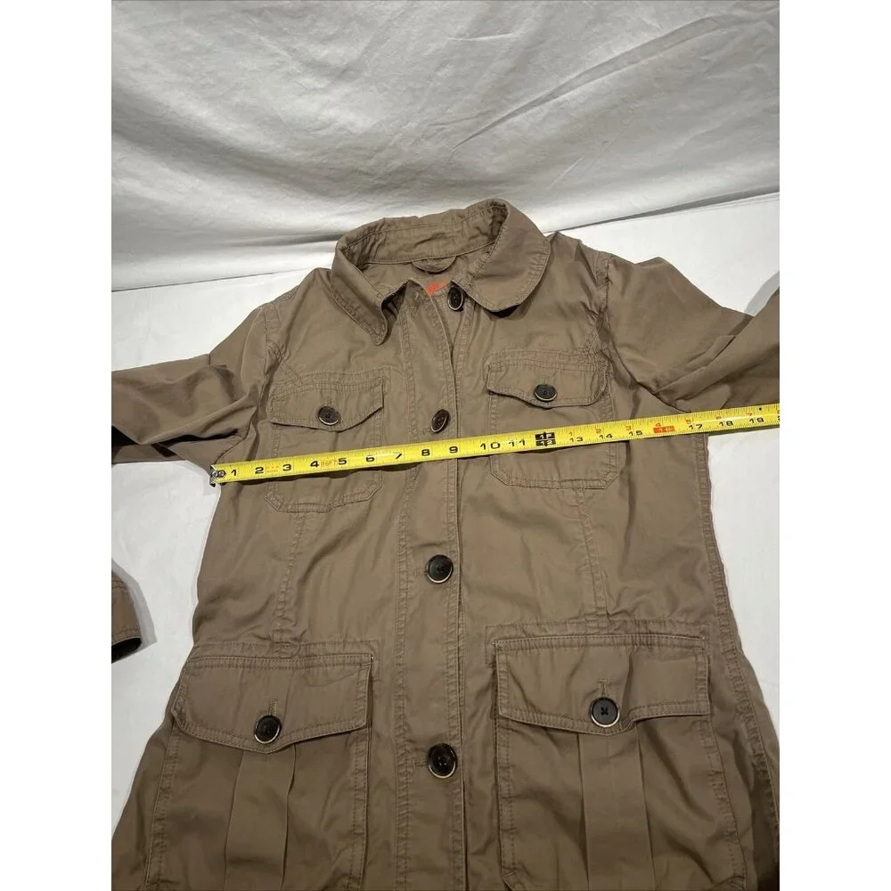 Eddie Bauer Khaki jacket Blazer size Small Pockets Adjusted Back Strap‎